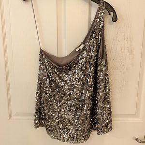 NWT Joie Hendra one shoulder sequin top
